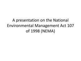 National Environmental Management Act 107 of 1998