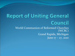 Report of Uniting General Council