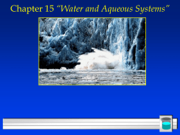 Chapter 15 Water and Aqueous Systems