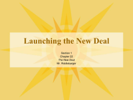 Launching the New Deal