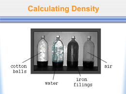 Calculating Density - Powers Physical Science