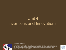 Unit 4 Innovation and Inventions