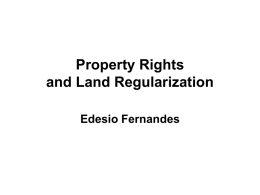 Property Rights and Land Regularization