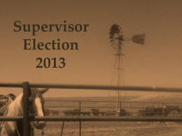 Supervisor Election 2013