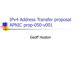 IPv4 Address Transfer proposal APNIC prop-050