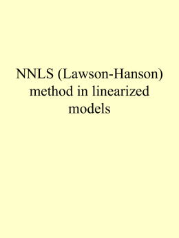 NNLS (Lawson-Hanson) method in linearized models
