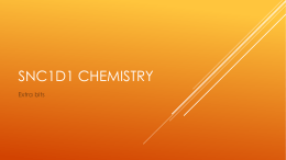 SNC1d1 chemistry