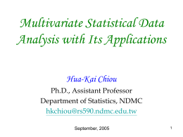 Multivariate Statistics with Data Analysis for Academic