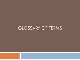 English 11 Glossary of Terms
