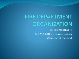 FIRE DEPARTMENT ORGANIZATION
