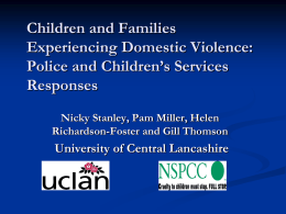 Children’s and Families Experiencing Domestic Violence