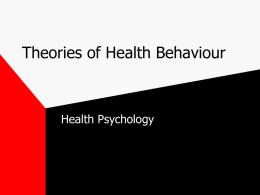 Theories of Health Behaviour - e