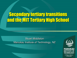 Add Main Title - Manukau Institute of Technology
