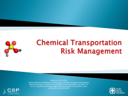 Chemical Transportation Risk Management - CSP