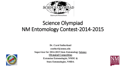 Science Olympiad Entomology Contest-2014