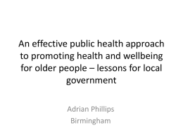 An effective public health approach to promoting health