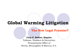 Global Warming Litigation - Norris McLaughlin & Marcus