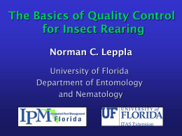 Principles and Procedures for Rearing Quality Insects