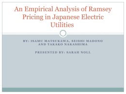An Empirical Analysis of Ramsey Pricing in Japanese