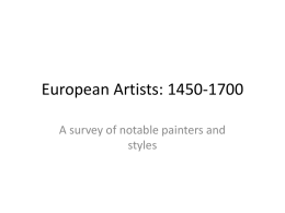 European Artists: 1450-1700