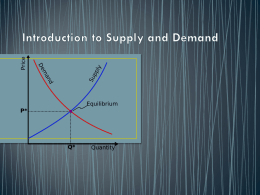 Introduction to Supply and Demand