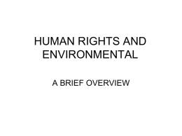 HUMAN RIGHTS AND ENVIRONMENTAL & PLANNING LAW