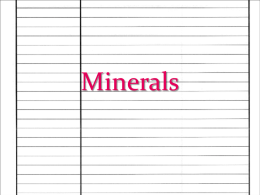 Minerals Study Guide - part 1