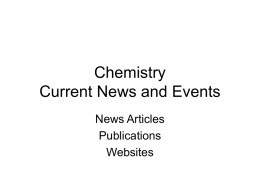 Chemistry Current News and Events