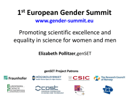 1st European Gender Summit