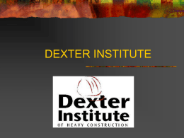 DEXTER INSTITUTE - Welcome Page | Page d'accueil