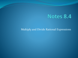 Notes 8.4 - Math with Mr. Gillam