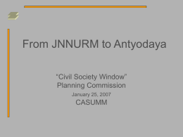 JNNURM - Planning Commission