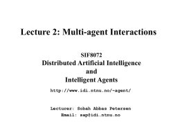 SIF8072 Distributed Artificial Intelligence and