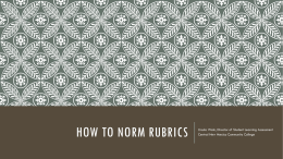 How to Norm Rubrics