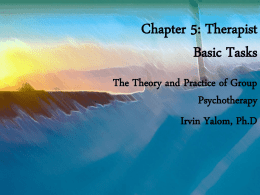 Chapter 5: Therapist Basic Tasks