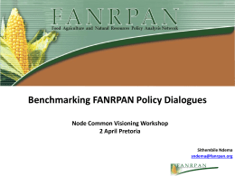 FANRPAN Node Training and Common Visioning Workshop 1 – 2