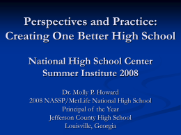 View the PowerPoint slides - National High School Center