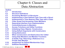 Classes and Data Abstraction