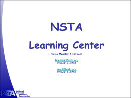 The NSTA Learning Center: Online Content Building