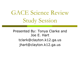 GACE Science Review Study Session