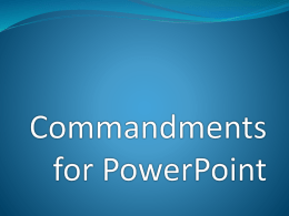 Commandments for PowerPoint