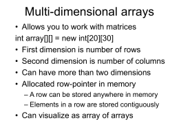 Multi-dimensional arrays