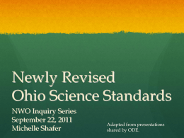 Newly Revised Ohio Academic Content Science Standards