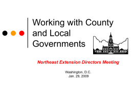 Working with County and Local Governments