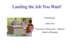 Landing the Job You Want!