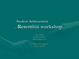 Retention workshop - Appalachian State University