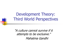 Development Theory: Third World Perspectives