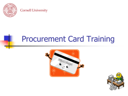 PCard Training - Cornell University