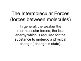 The Intermolecular Forces (forces between molecules)