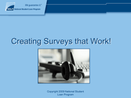 Creating Surveys That Work!